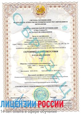 Образец сертификата соответствия Цимлянск Сертификат OHSAS 18001